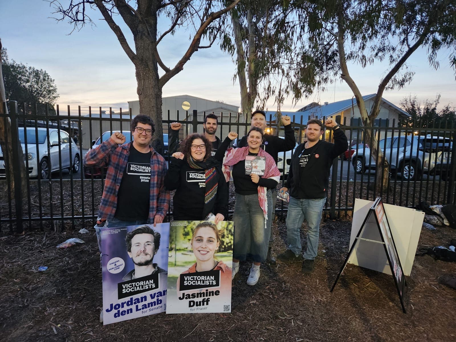 VS campaigners on election day in Melbourne