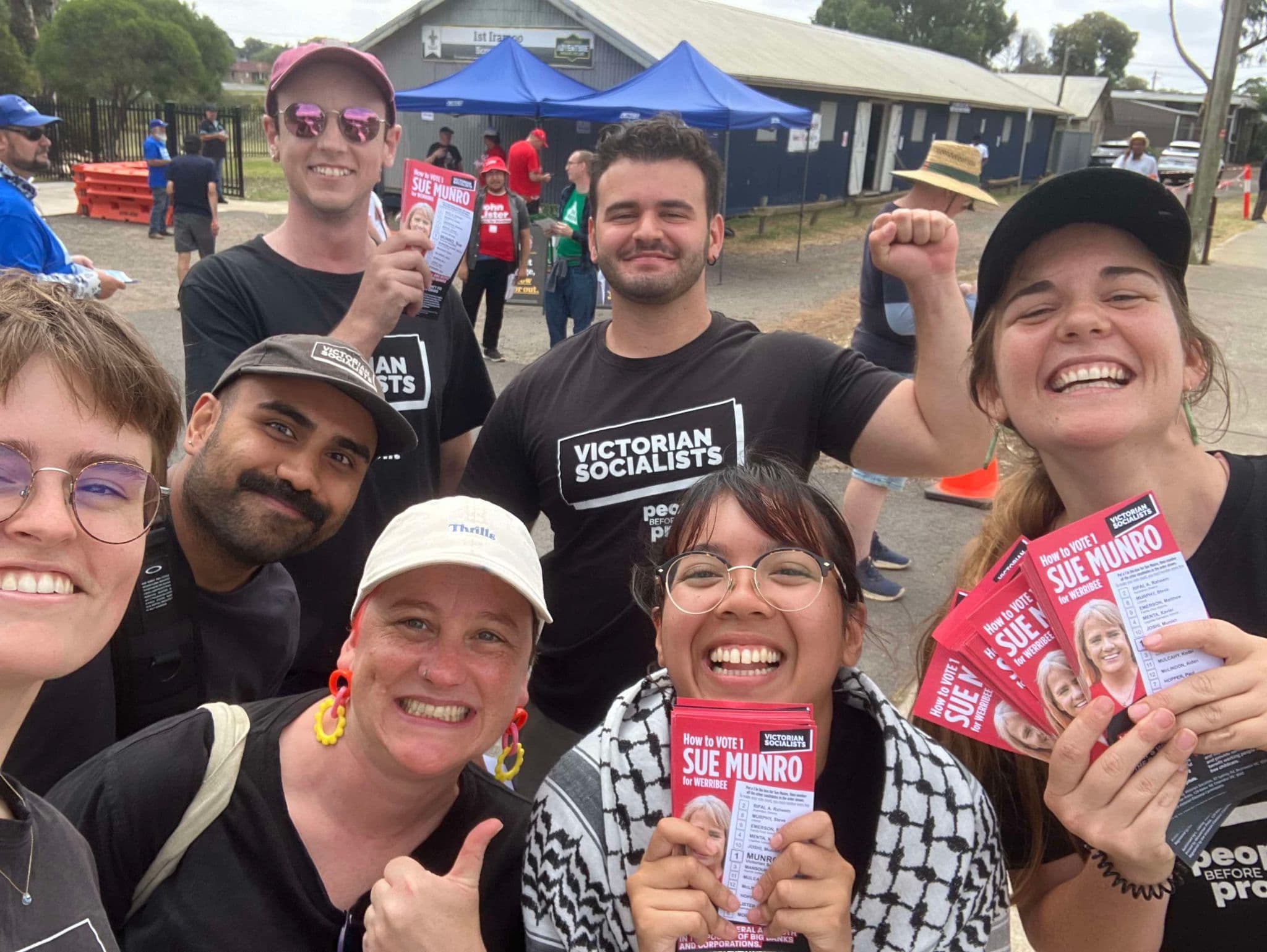 VS campaigners on election day at the Werribee by-election